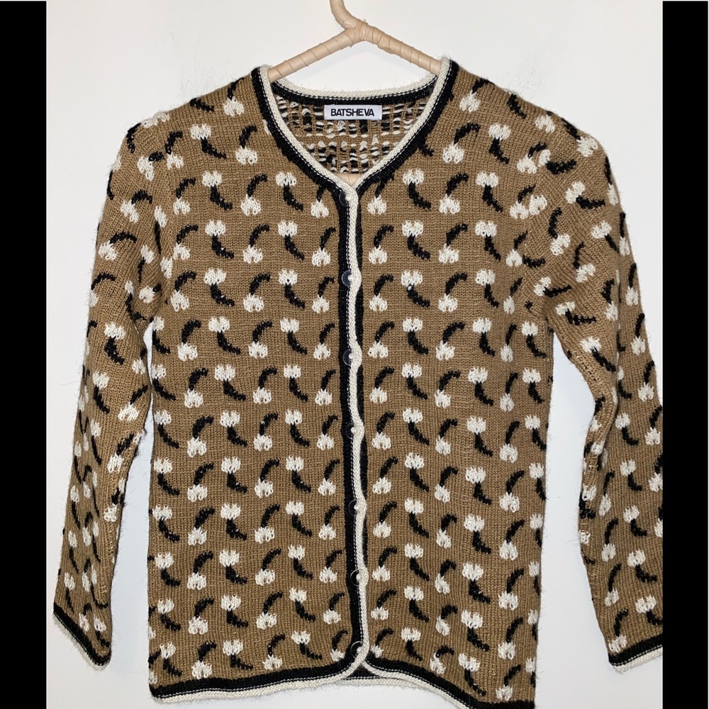 NWOT Batsheva Tulip intarsia alpaca cardigan - Picture 6 of 10